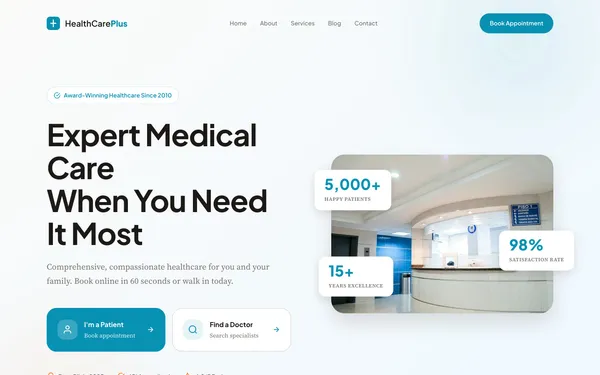 HealthCare Plus template screenshot