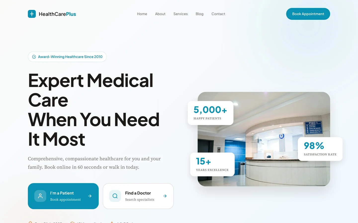 HealthCare Plus template screenshot
