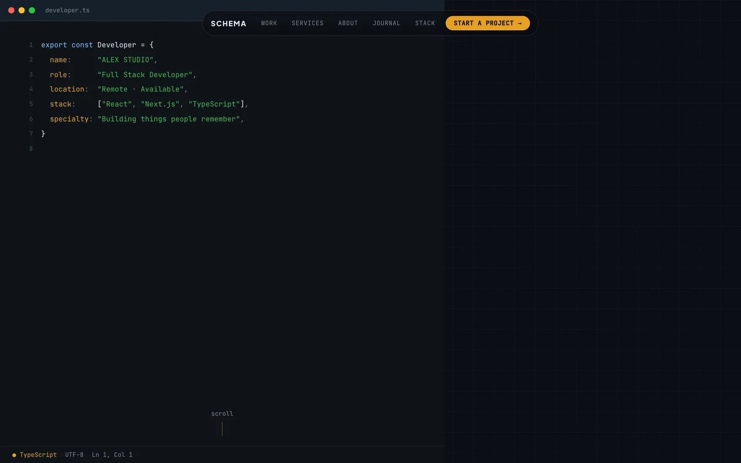 Schema template screenshot